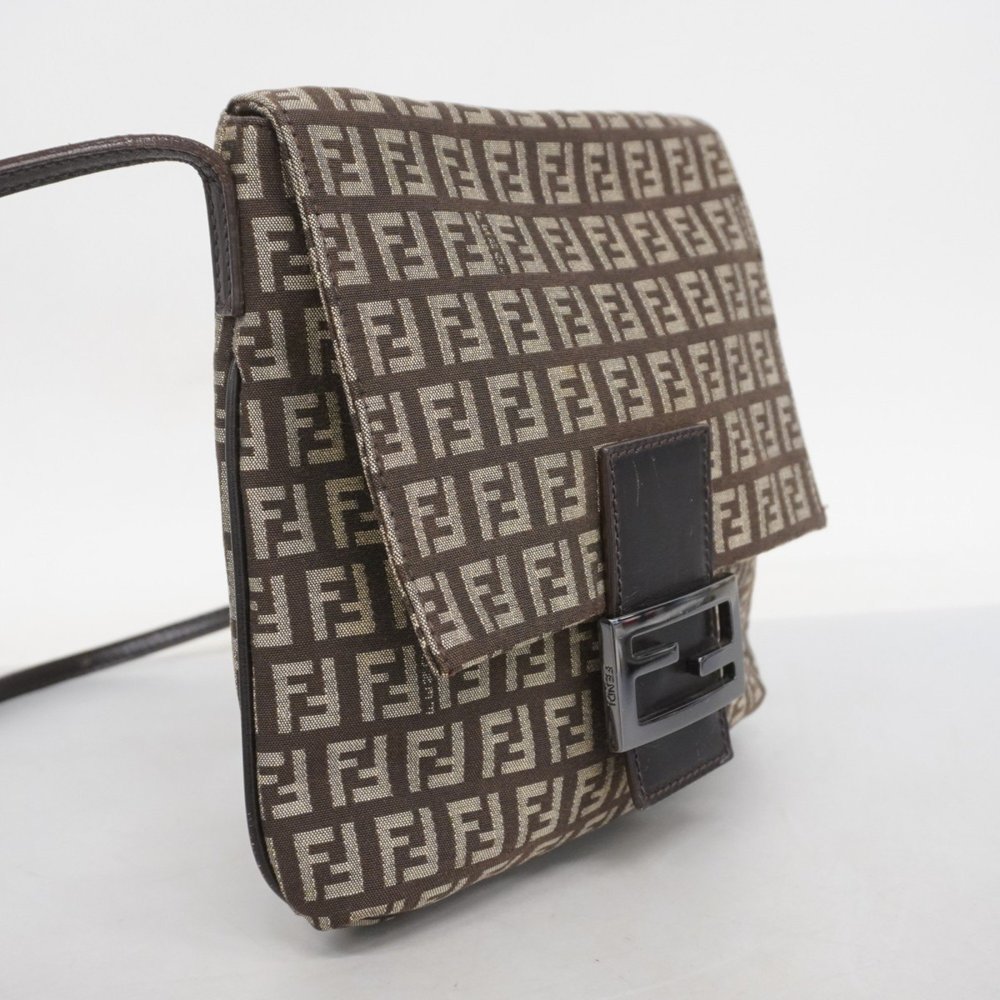 Fendi Zucchino Shoulder Bag in Brown Nylon Canvas for Women - Picture 2 of 16